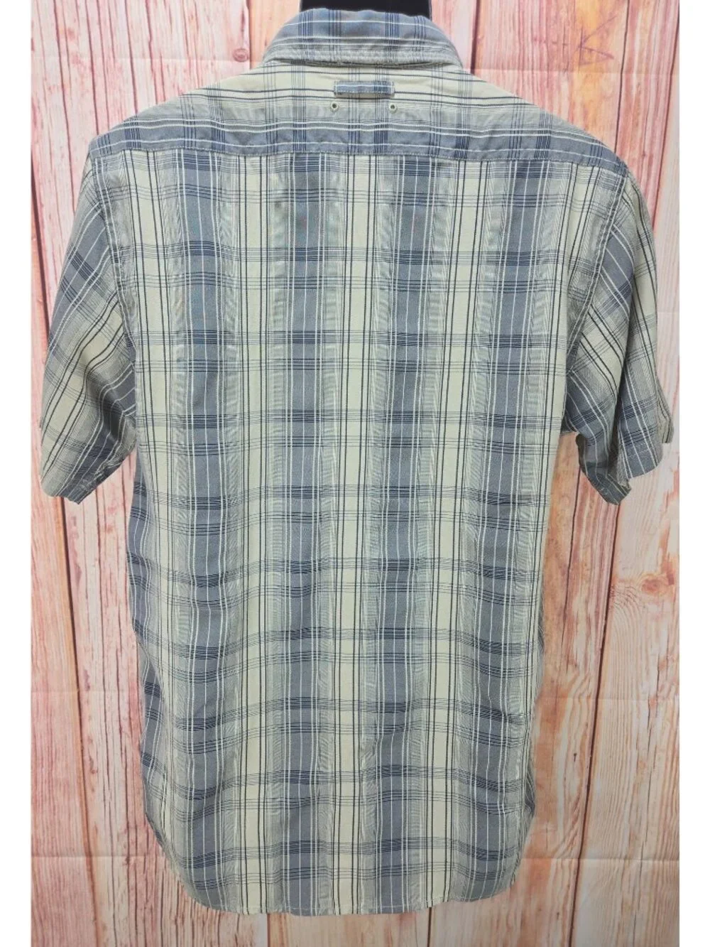The North Face Mens Short Sleeve Gray Plaid Shirt Medium